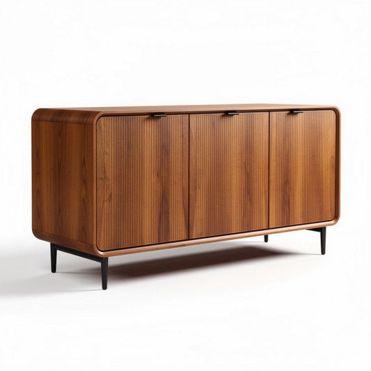 Wooden sideboard cabinet for living room storage with three doors 150 x 45 x 75cm
