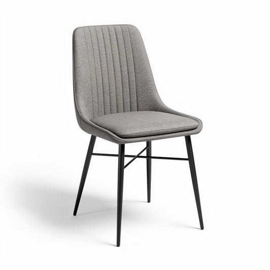 Upholstered dining chair with metal legs in gray 45 x 50 x 85cm
